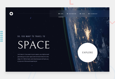 Space tourism multi-page website